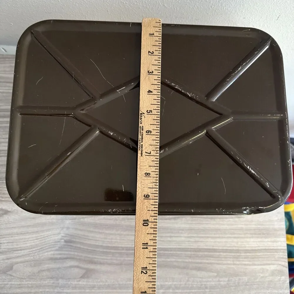 Cheinco‎ Tin Bread Box Vintage Storage Made In USA Tan/Brown